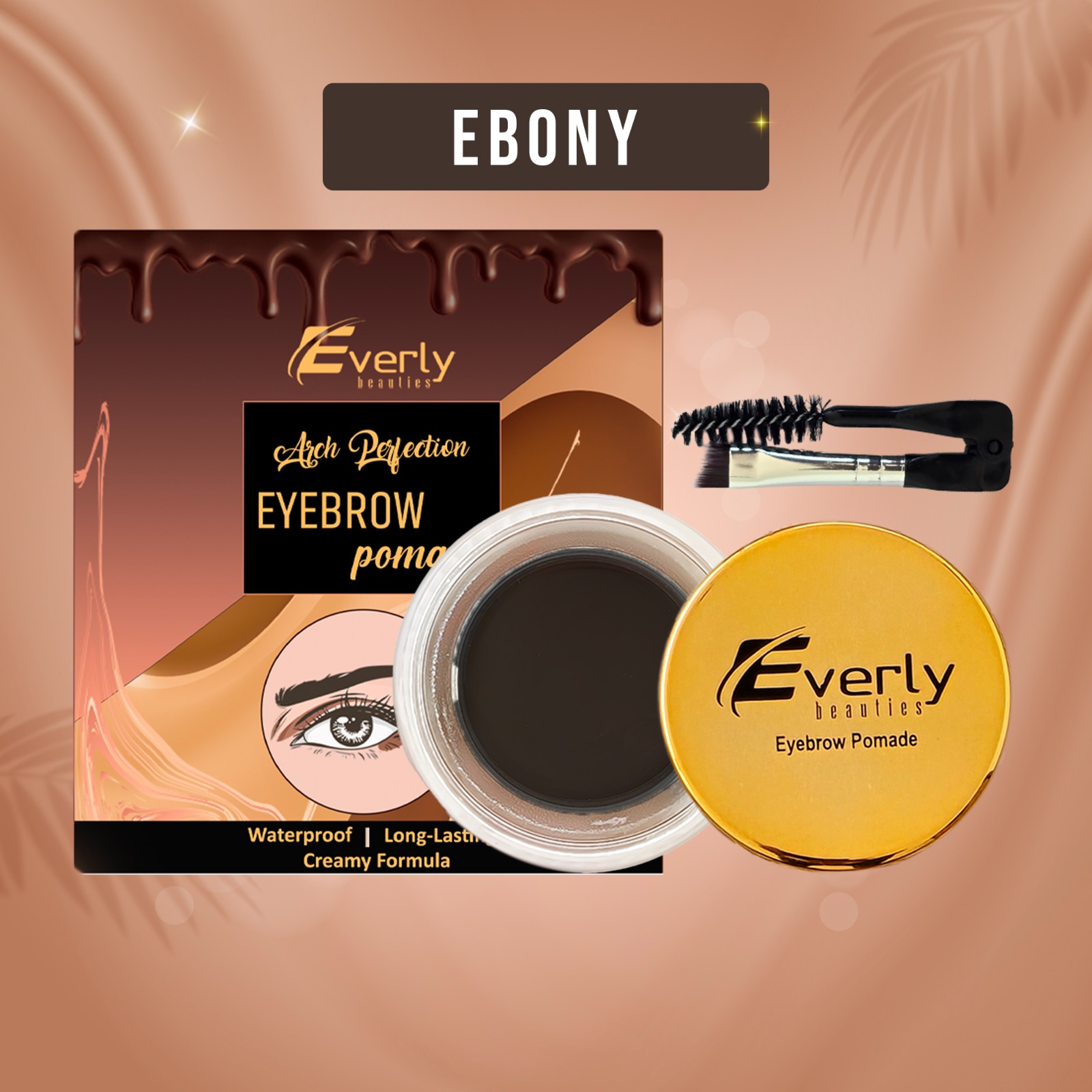 Everly Beauties Arch Perfection Eyebrow Pomade- Ebony (7g)
