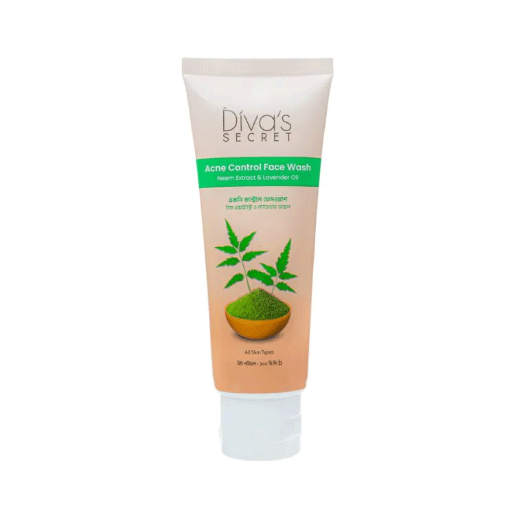 Divas Secret Acne Control Face Wash Neem Extract &amp; Lavender Oil For All Skin Types (100ml)