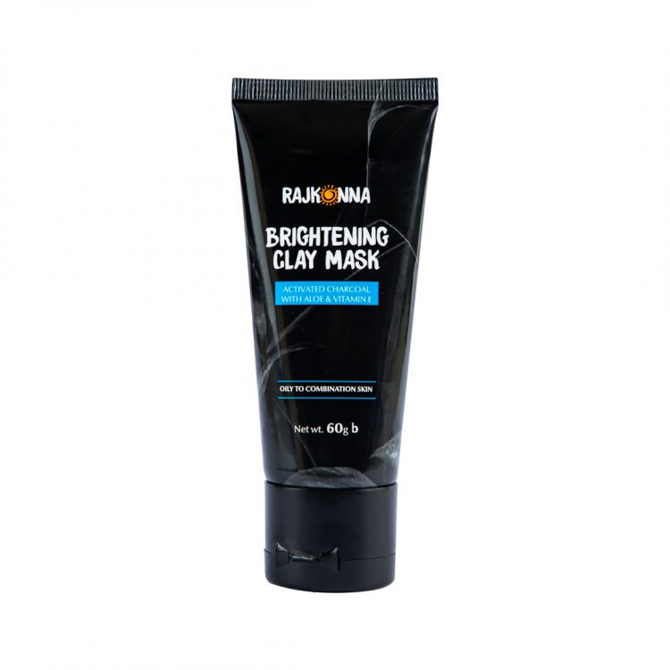Rajkonna Brightening Clay Mask Activated Charcoal With Aloe &amp; Vitamin E (60gm)