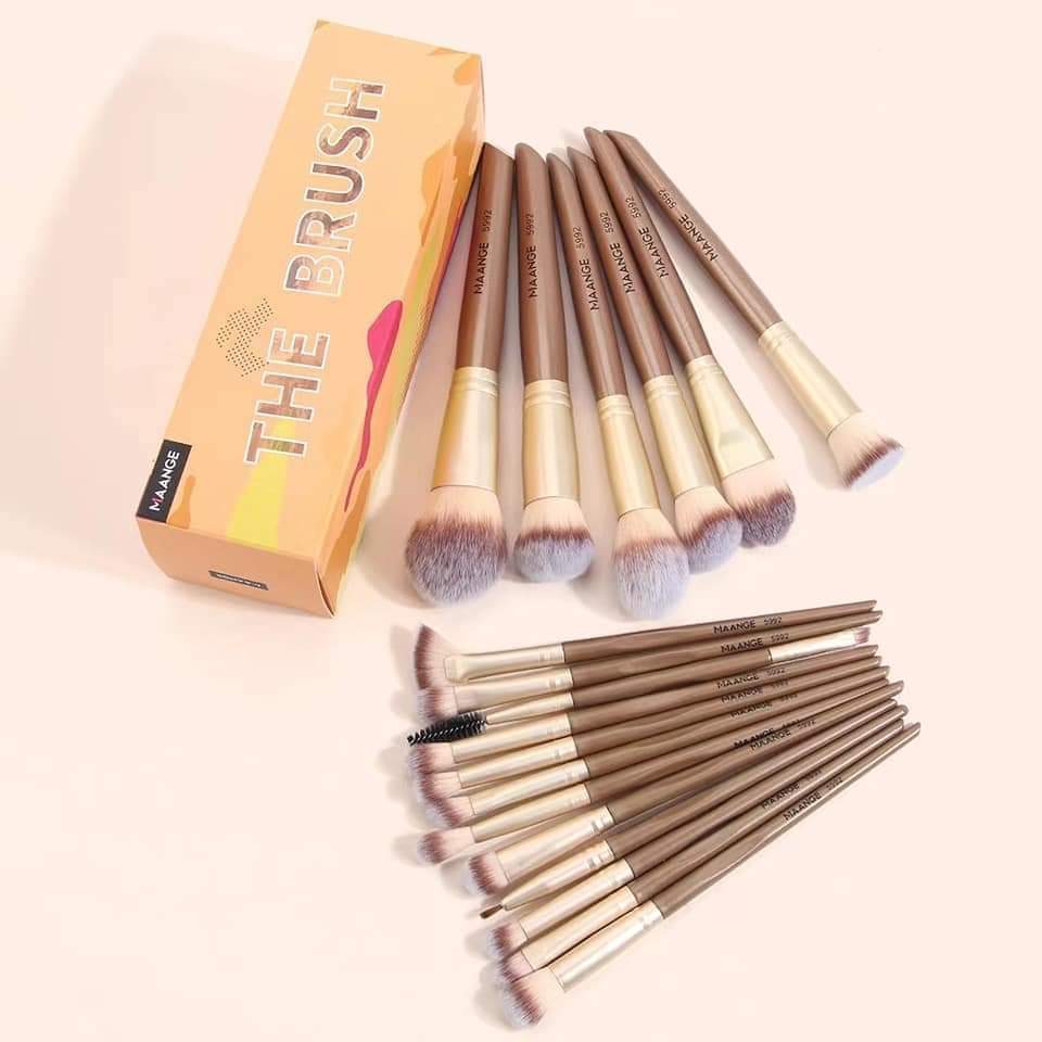 Maange 18 Pcs The Brush Set- Brown
