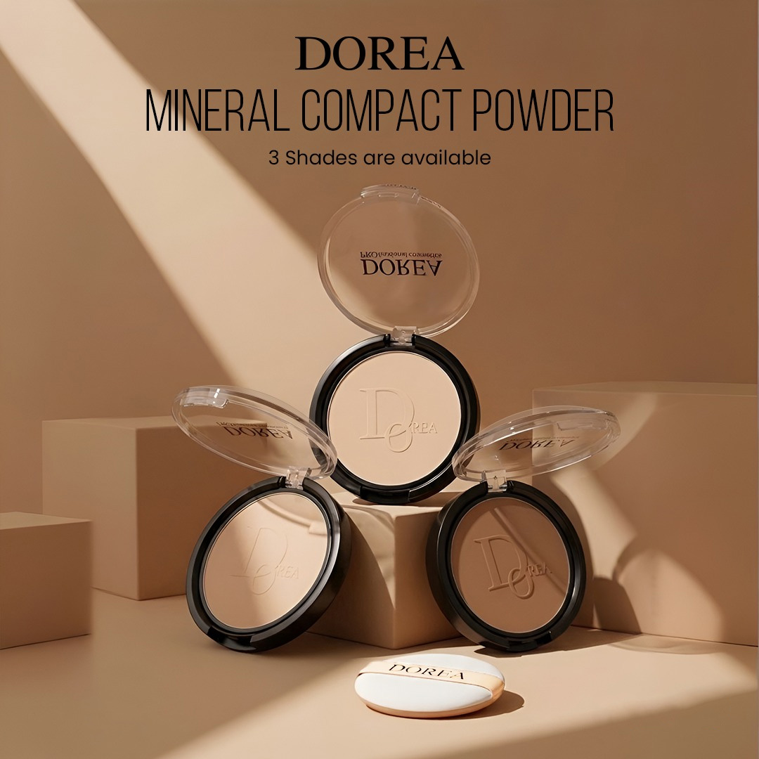 Dorea Mattifying and Poreless Pressed Powder- Golden Beige 10g