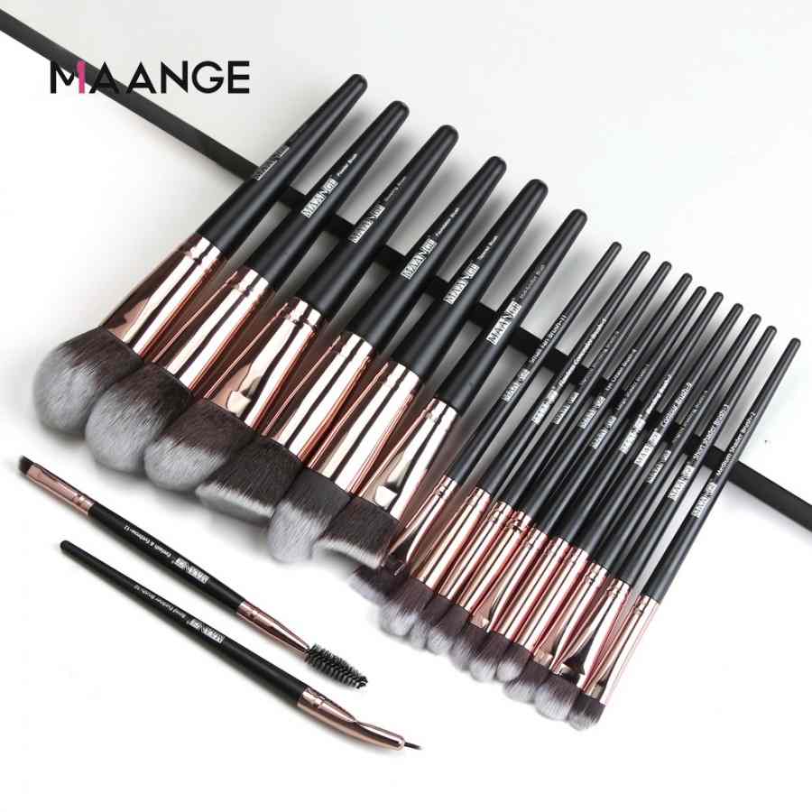 MAANGE Pro Makeup Brush 18pcs - Black