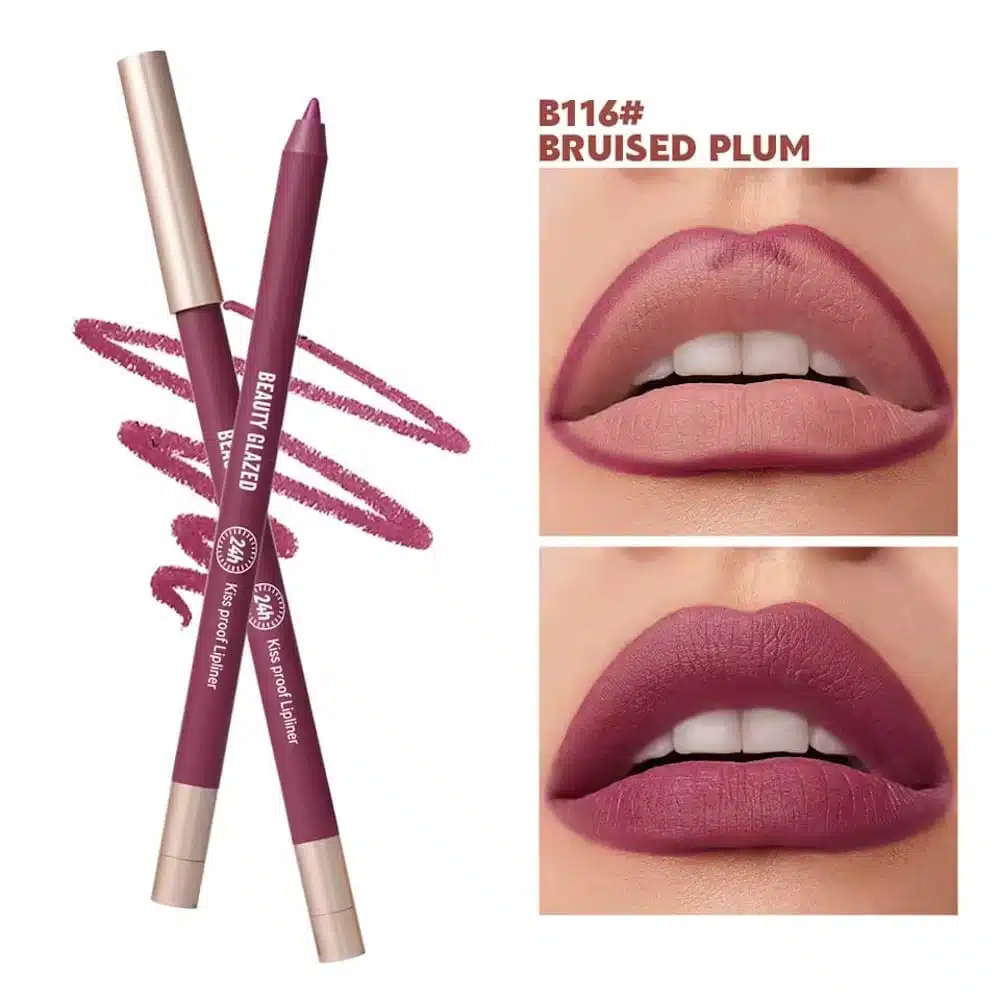 Beauty Glazed Waterproof & Long Lasting Lip Liner - B116 BRUISED PLUM (0.6gm)