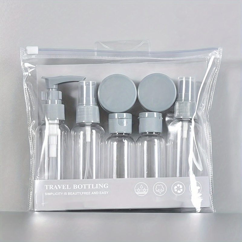7 Pcs Portable Travel Bottle Set (Ash)