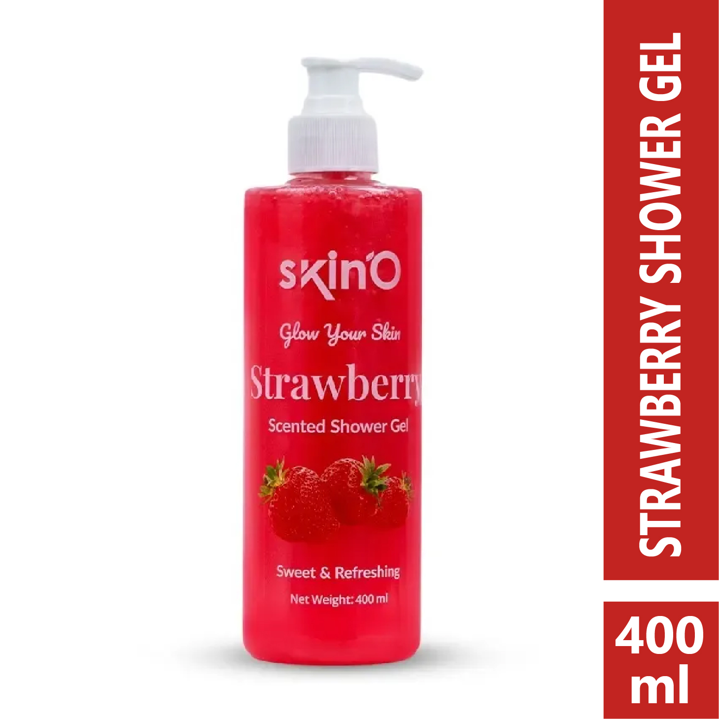skinO Strawberry Scented Shower Gel 400ml