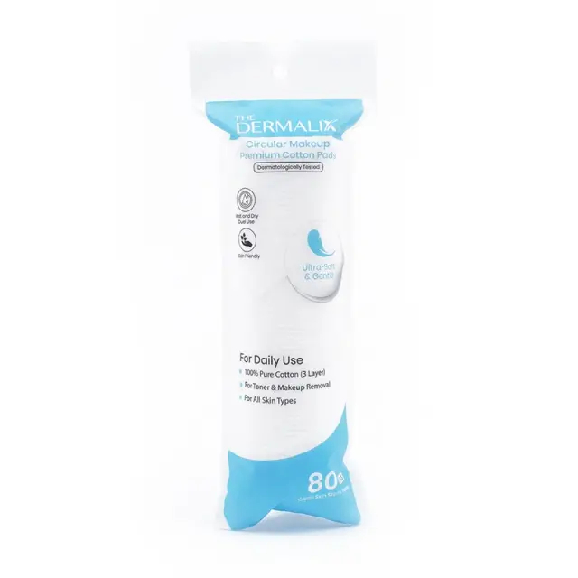 The Dermalix Circular Makeup Premium Cotton Pads 80 pcs