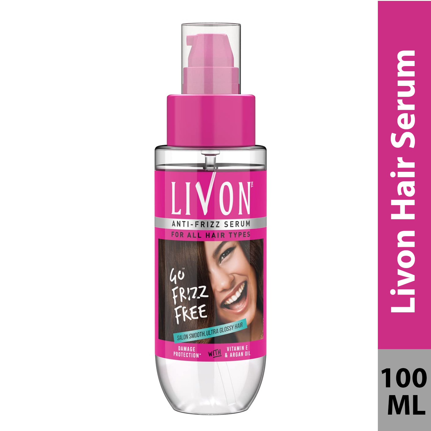 Livon Anti Frizz Serum for All Hair Types with Vitamin E & Argan Oil (100ml)